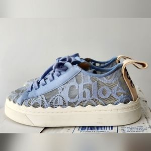 Chloe Lauren Lace Sneakers - Blue - USED